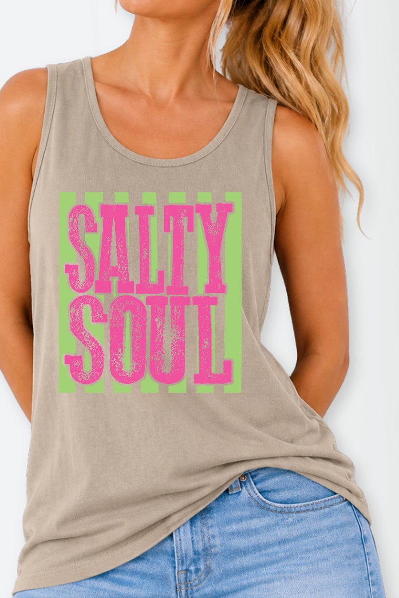 Striped Salty Soul Comfort Colors Cotton Tank Top - Wholesale Accessory Market