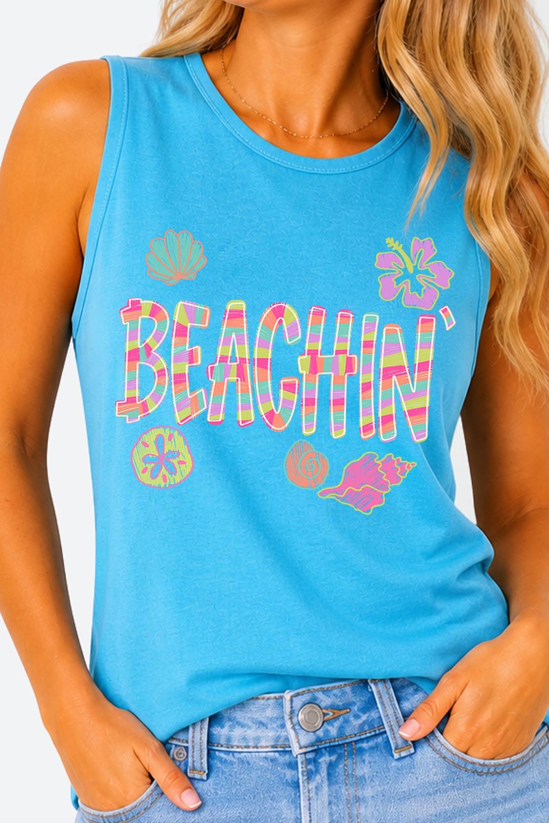 Paradise Painted Beachin' Comfort Colors Cotton Tank Top - Wholesale Accessory Market