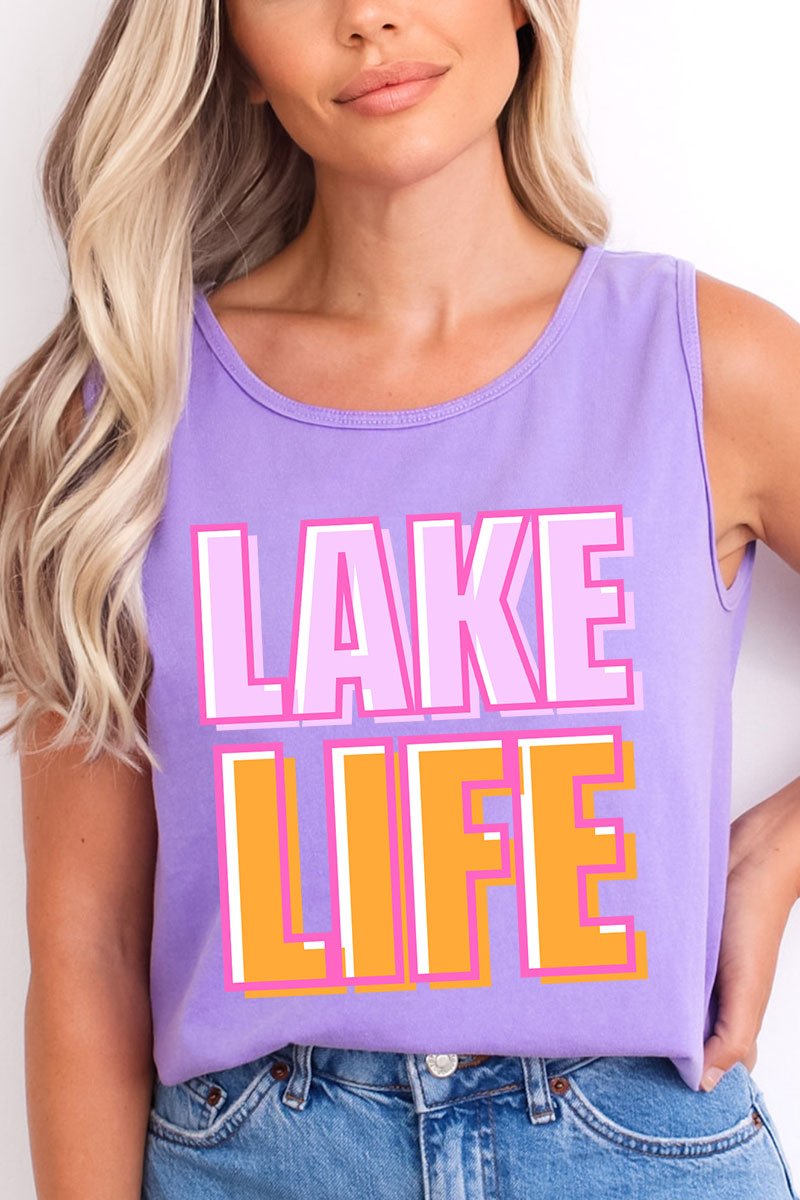 Golden Hour Lake Life Comfort Colors Cotton Tank Top - Wholesale Accessory Market