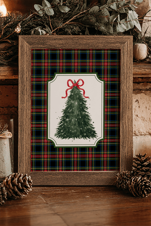 Preppy Plaid Christmas Tree Ready To Frame Print - Wholesale Accessory Market