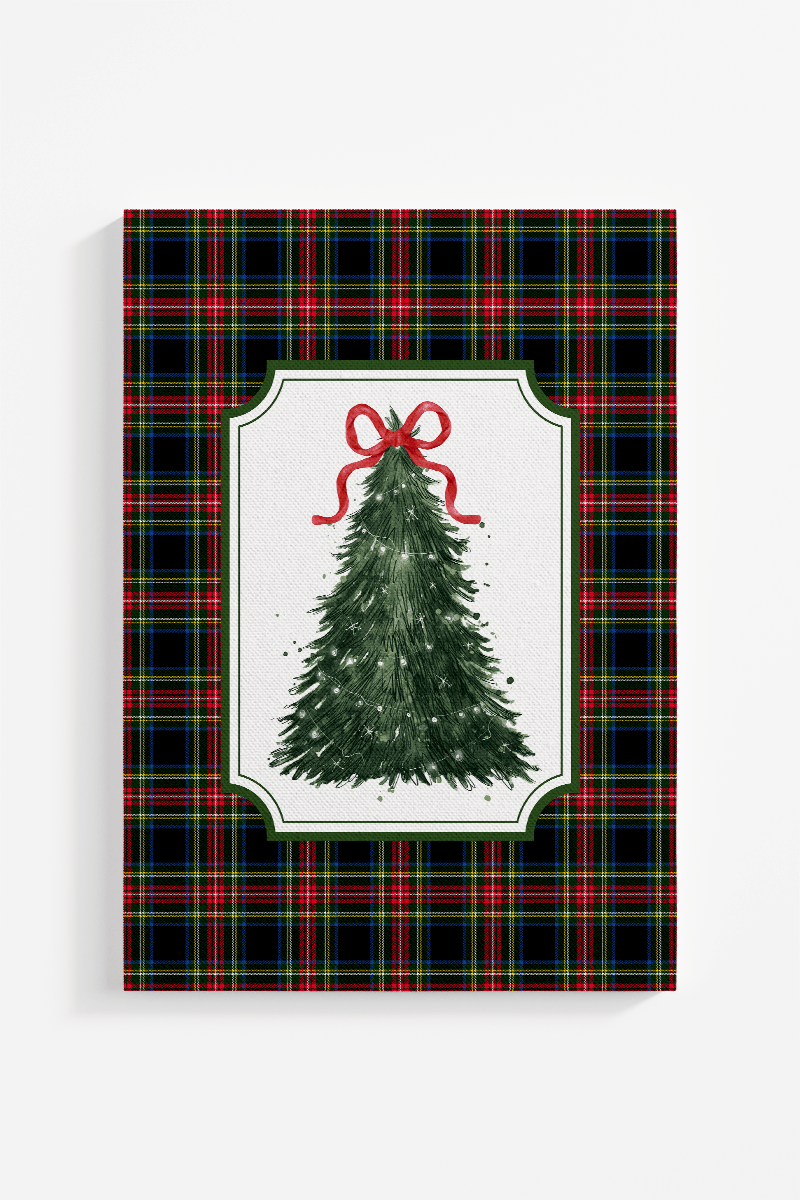 Preppy Plaid Christmas Tree Ready To Frame Print - Wholesale Accessory Market