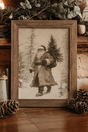 Vintage Santa In The Woods Ready To Frame Print - Wholesale Accessory Market