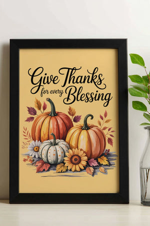 Autumn Give Thanks Ready To Frame Canvas Print - Wholesale Accessory Market