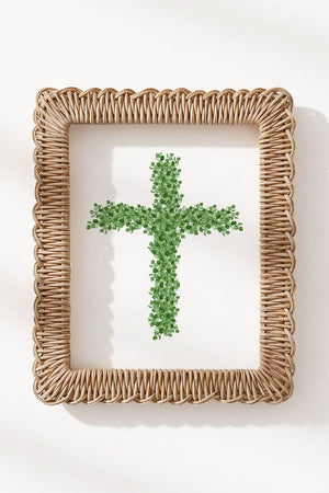 Boxwood Cross Ready To Frame Canvas Print - Wholesale Accessory Market