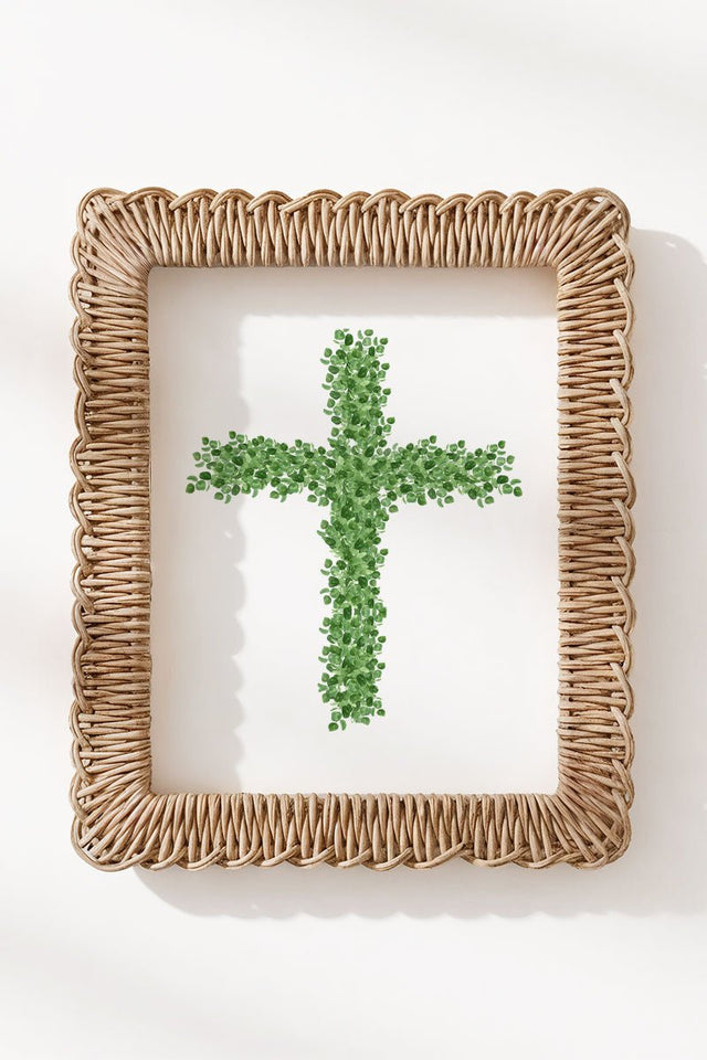 Boxwood Cross Ready To Frame Canvas Print - Wholesale Accessory Market