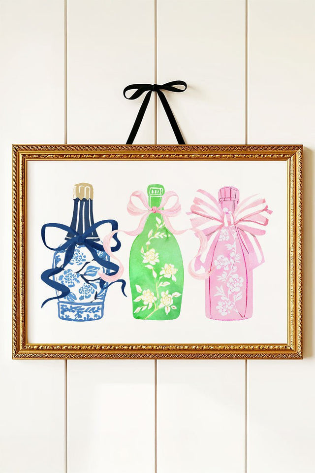 Chinoiserie Champagne Ready To Frame Canvas Print - Wholesale Accessory Market