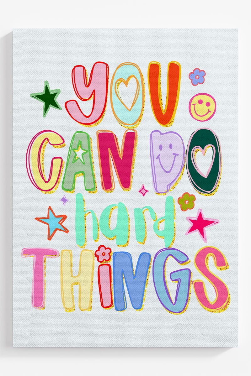 Colorful Do Hard Things Ready To Frame Canvas Print - Wholesale Accessory Market