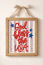 Floral God Bless The USA Ready To Frame Canvas Print - Wholesale Accessory Market