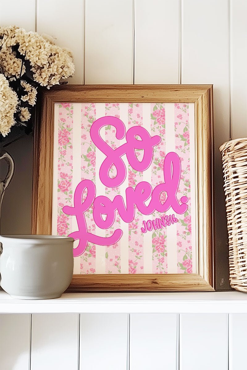 Floral So Loved Ready To Frame Canvas Print - Wholesale Accessory Market