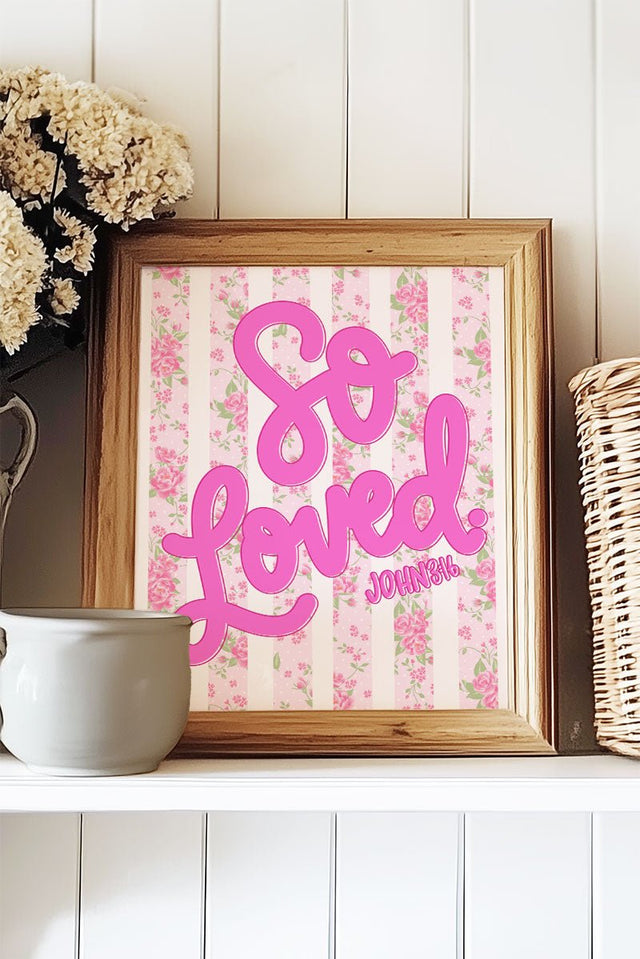 Floral So Loved Ready To Frame Canvas Print - Wholesale Accessory Market