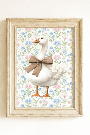Garden Party Goose Ready To Frame Canvas Print - Wholesale Accessory Market