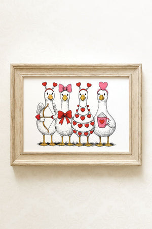 Geese In Love Formation Ready To Frame Canvas Print - Wholesale Accessory Market