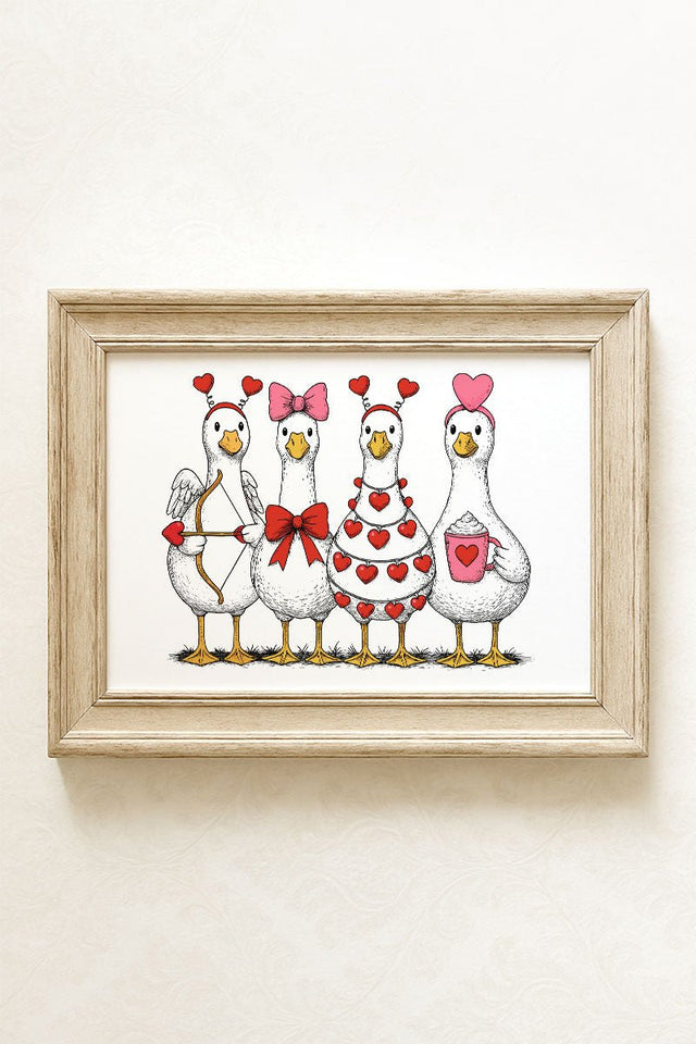 Geese In Love Formation Ready To Frame Canvas Print - Wholesale Accessory Market