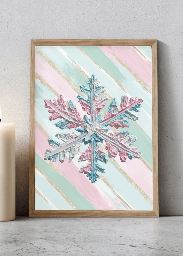 Gilded Stripes The Painted Snowflake Ready To Frame Canvas Print - Wholesale Accessory Market