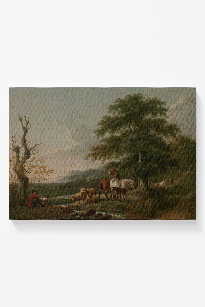 Landscape With A Shepherd Ready To Frame Canvas Print - Wholesale Accessory Market