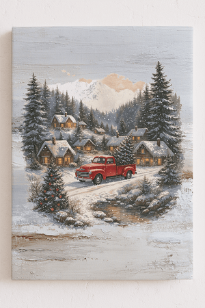 Nostalgic Snowfall On Main Street Ready To Frame Canvas Print - Wholesale Accessory Market