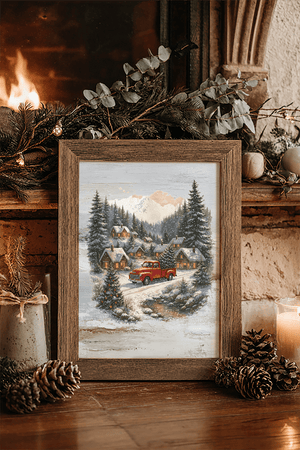 Nostalgic Snowfall On Main Street Ready To Frame Canvas Print - Wholesale Accessory Market