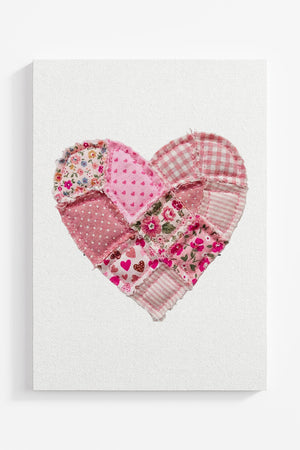 Patchwork Heart Ready To Frame Canvas Print - Wholesale Accessory Market