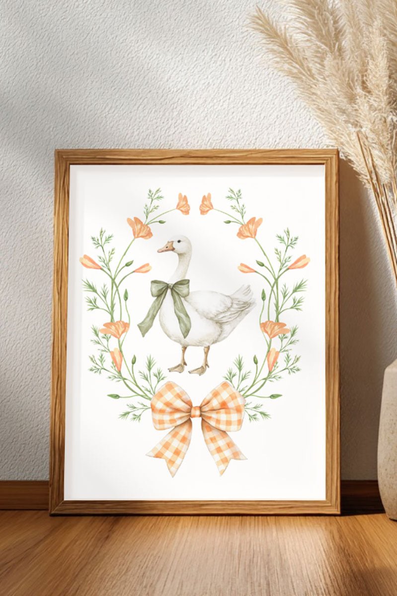 Peach Petals Goose Ready To Frame Canvas Print - Wholesale Accessory Market