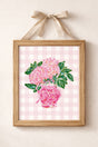 Pink Gingham Blush Blossom Ready To Frame Canvas Print - Wholesale Accessory Market