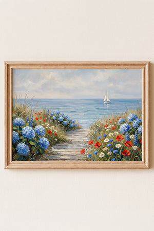 Seaside Garden Path Ready To Frame Canvas Print - Wholesale Accessory Market