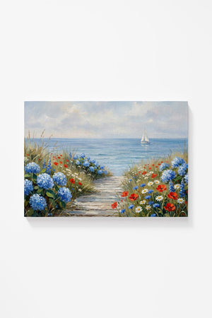 Seaside Garden Path Ready To Frame Canvas Print - Wholesale Accessory Market