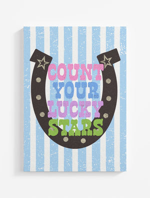 Striped Count Your Lucky Stars Ready To Frame Canvas Print - Wholesale Accessory Market