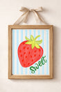 Sweet Strawberry Stripes Ready To Frame Canvas Print - Wholesale Accessory Market