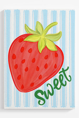 Sweet Strawberry Stripes Ready To Frame Canvas Print - Wholesale Accessory Market