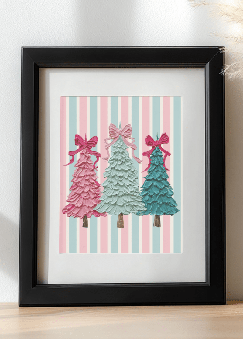 Sweet Stripes The Painted Trio Trees Ready To Frame Canvas Print - Wholesale Accessory Market