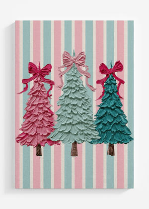 Sweet Stripes The Painted Trio Trees Ready To Frame Canvas Print - Wholesale Accessory Market