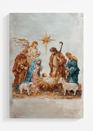 The Painted Timeless Nativity Ready To Frame Canvas Print - Wholesale Accessory Market