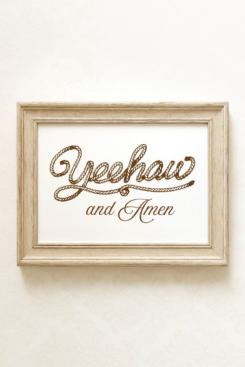 Yeehaw & Amen Ready To Frame Canvas Print - Wholesale Accessory Market