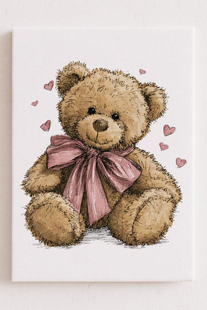 Be Mine Bear Stretched Canvas Print - Wholesale Accessory Market