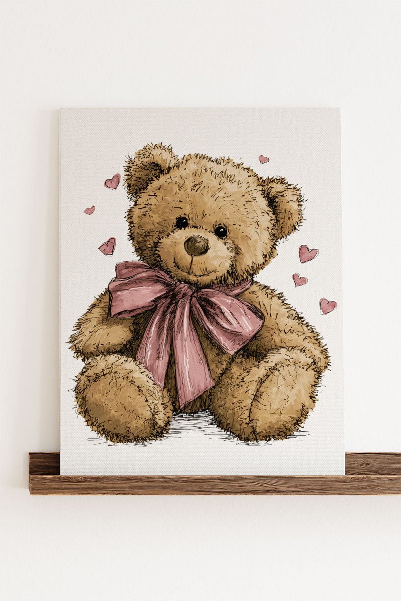 Be Mine Bear Stretched Canvas Print - Wholesale Accessory Market