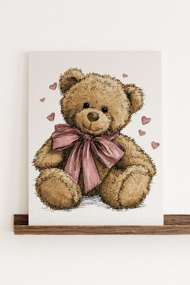 Be Mine Bear Stretched Canvas Print - Wholesale Accessory Market