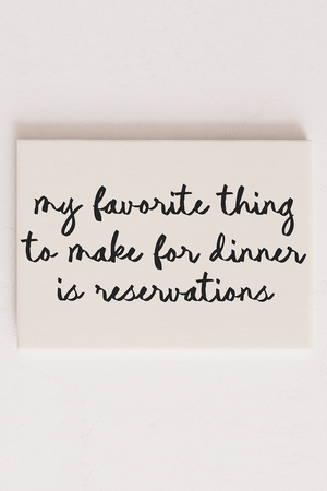 Dinner Reservation Stretched Canvas Print - Wholesale Accessory Market
