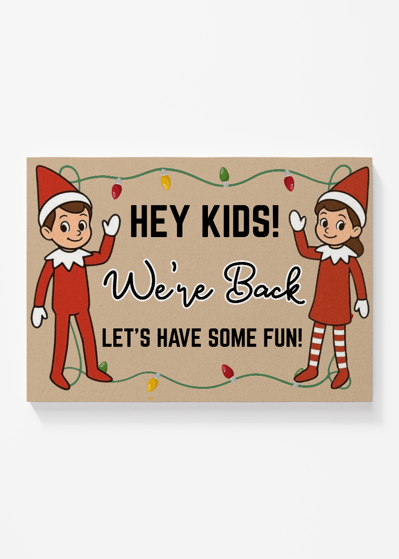 Elf Lights & Laughter Stretched Canvas Print - Wholesale Accessory Market