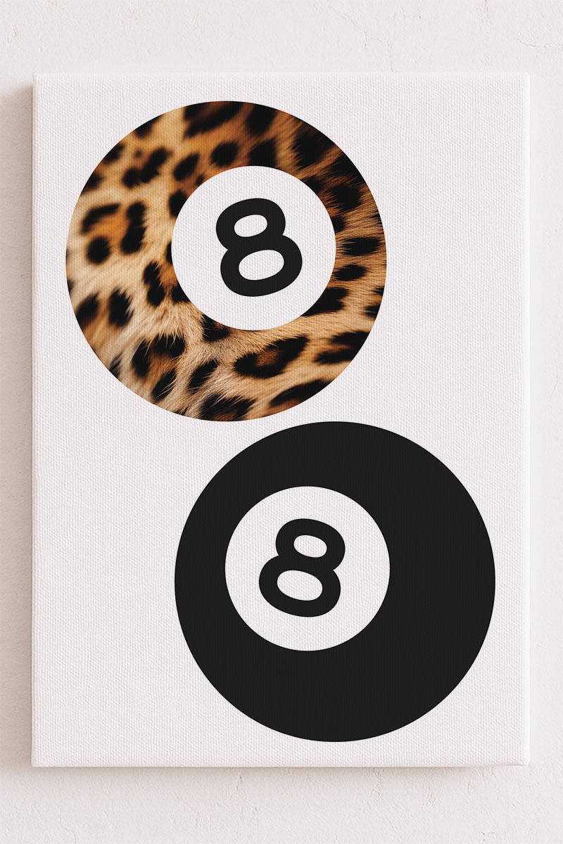 Leopard 8 Ball Stretched Canvas Print - Wholesale Accessory Market