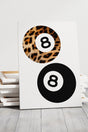 Leopard 8 Ball Stretched Canvas Print - Wholesale Accessory Market