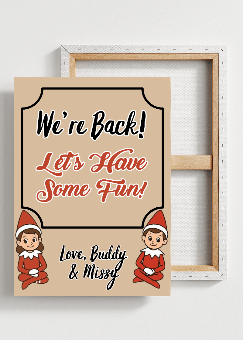 Personalized Elf Mischief Memo Stretched Canvas Print *Customize with Elf Names - Wholesale Accessory Market