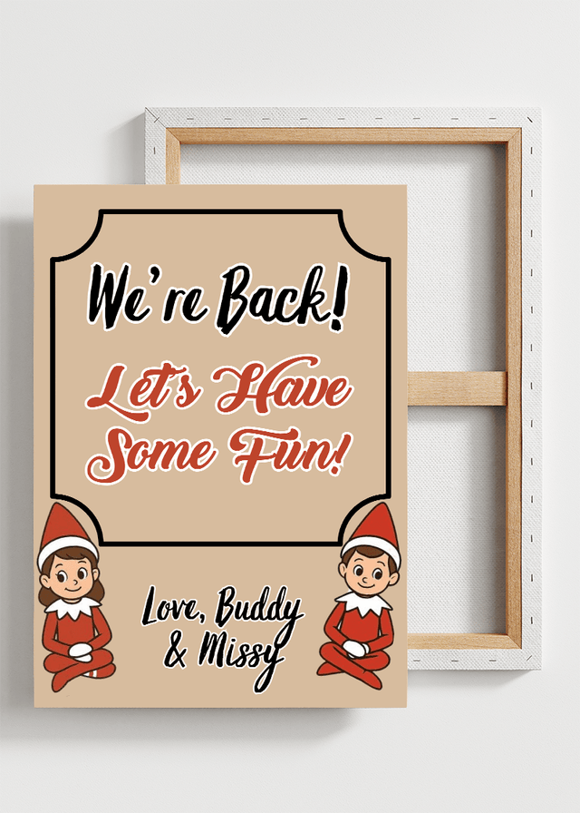 Personalized Elf Mischief Memo Stretched Canvas Print *Customize with Elf Names - Wholesale Accessory Market