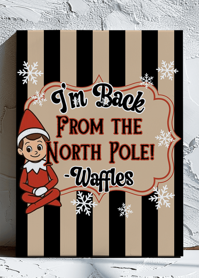 Personalized North Pole Notice Elf Stretched Canvas Print *Customize with Elf Name - Wholesale Accessory Market