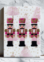 Pinkmas Trees Faux Yarn Holiday Guard Stretched Canvas Print - Wholesale Accessory Market