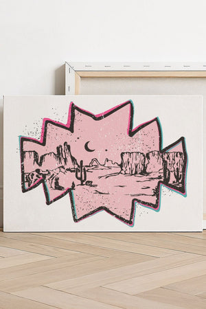 Pink Mesa Moonrise Stretched Canvas Print - Wholesale Accessory Market