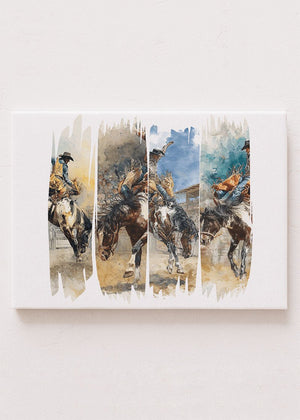 Retro Rodeo Rebel Stretched Canvas Print - Wholesale Accessory Market