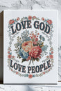 Vintage Love God Love People Stretched Canvas Print - Wholesale Accessory Market