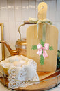 Pink Bow Boxwood Cross Decorative Wood Cutting Board - Wholesale Accessory Market