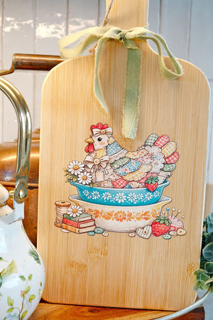 Stitches & Stoneware Wood Cutting Board - Wholesale Accessory Market