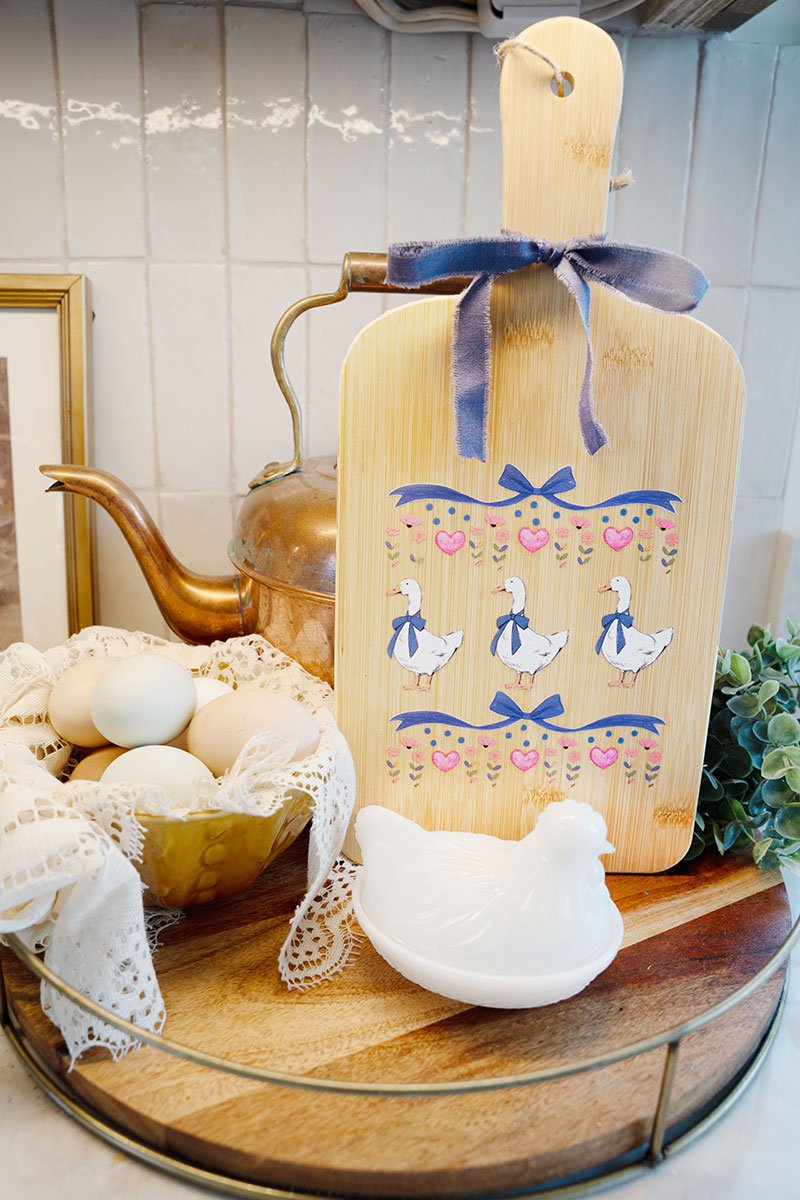 Vintage Geese Girls Wood Cutting Board - Wholesale Accessory Market